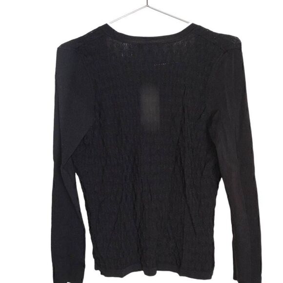 Emma James Womens Sweater Sz Small Black Textured Knit Button Cardigan Vtg - Picture 3 of 10